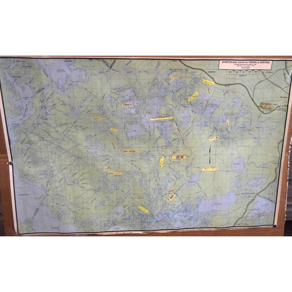 Map of South Louisiana's Waterways in Terrebonne Parish Fishing Hunting Guide